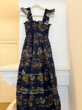 Navy Blue Hill House Home Ellie Nap Dress - Equestrian Toile XS